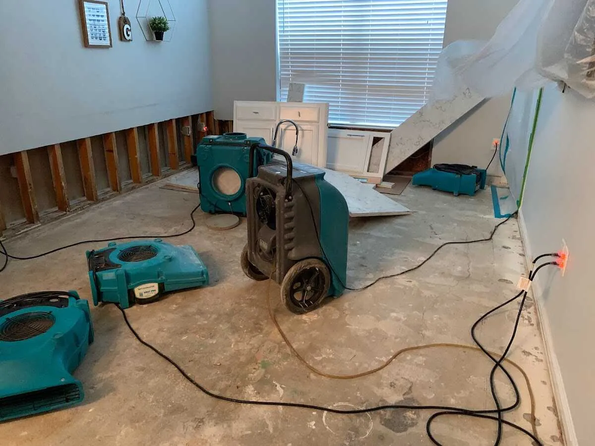 Dehumidifier in flood-cut room for Water Extraction & Removal in Sturgeon Bay